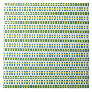 Tribal-blaues, gelbes und weißes geometrisches Mu Fliese