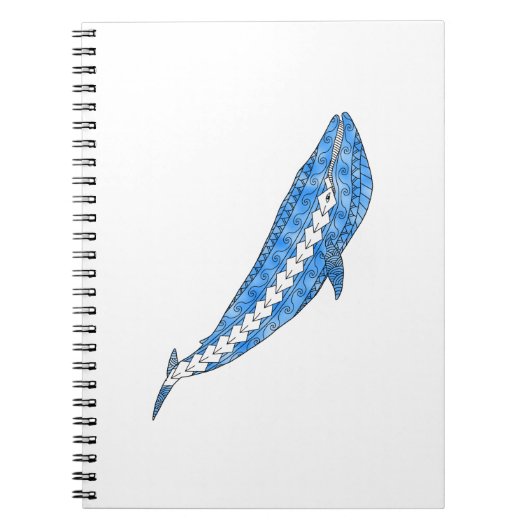 Tribal Blue Whale Notizblock (Vorderseite)