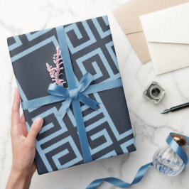 Tribal Blue White Minimal Muster Geschenkpapier