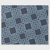 Tribal Blue White Minimal Muster Geschenkpapier (Flach)