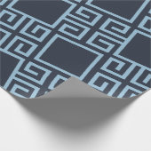 Tribal Blue White Minimal Muster Geschenkpapier (Ecke)