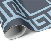 Tribal Blue White Minimal Muster Geschenkpapier (Rolleneckpunkt)