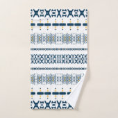 Tribal Blue White Mudcloth Badhandtuch Set (Handtuch)