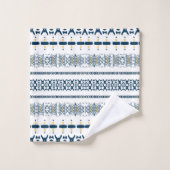 Tribal Blue White Mudcloth Badhandtuch Set (Waschlappen)
