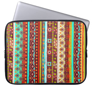 Tribal Boho Art: Nahtlose Hintergrundtextur Laptopschutzhülle