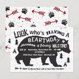 Tribal Boho Bear Geburtstag Einladung Wild One!
