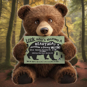 Tribal Boho Bear Geburtstag Wild One! Einladung