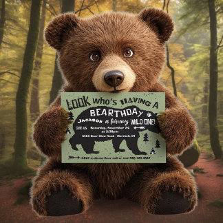 Tribal Boho Bear Geburtstag Wild One! Einladung
