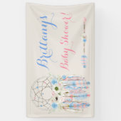 Tribal Boho Dream Catcher Baby Blue & Pink Banner (Vertikal)