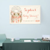 Tribal Boho Dream Catcher Baby Peach Coral Banner (Messeveranstaltung)