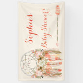 Tribal Boho Dream Catcher Baby Peach Coral Banner (Vertikal)
