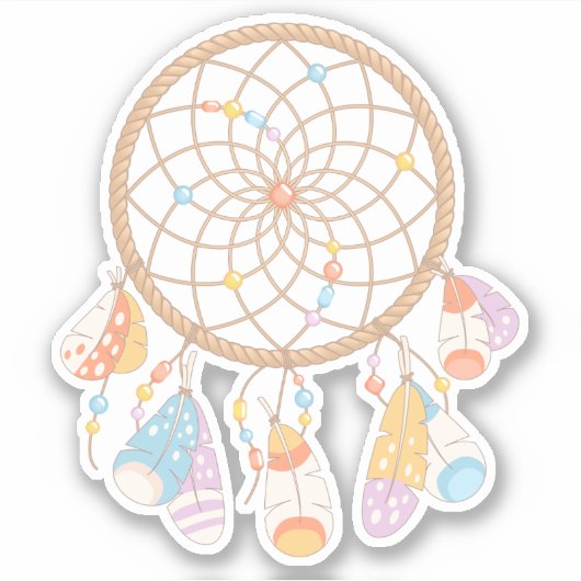 Tribal Boho Dreamcatcher 2 Aufkleber (Vorderseite)