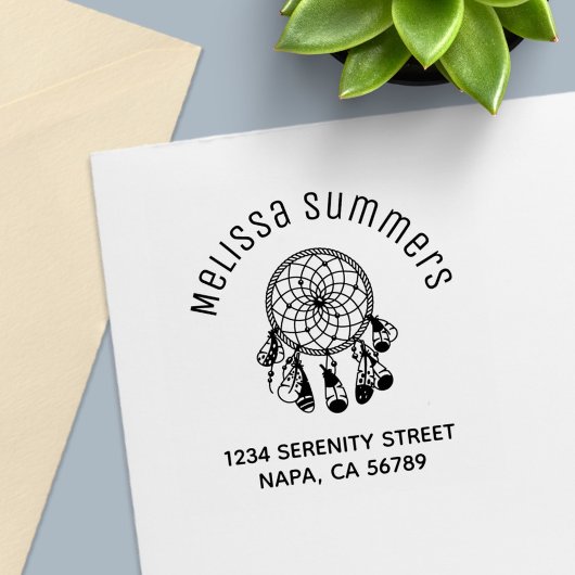 Tribal Boho Dreamcatcher-Artadresse Permastempel