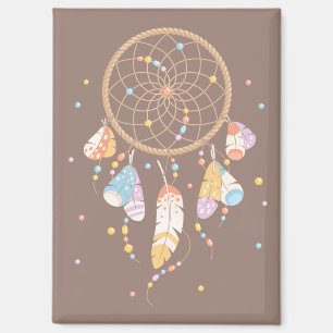 Tribal Boho Dreamcatcher auf Brown V2 Magnet