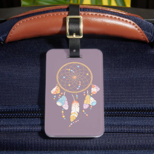 Tribal Boho Dreamcatcher auf Lila Gepäckanhänger