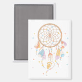 Tribal Boho Dreamcatcher auf White V2 Magnet (Vorderseite/Rückseite)