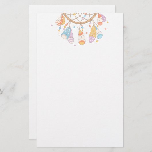 Tribal Boho Dreamcatcher Briefpapier (Vorne/Hinten)