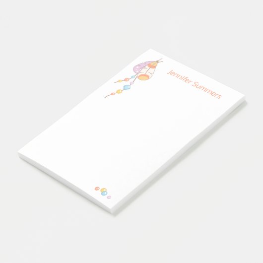 Tribal Boho Dreamcatcher Feathers and Beads Post-it Klebezettel (angewinkelt)