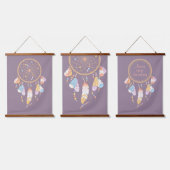 Tribal Boho Dreamcatcher im Lila Set von 3 Wandteppich Mit Holzrahmen (Dreifach)