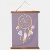 Tribal Boho Dreamcatcher im Lila Set von 3 Wandteppich Mit Holzrahmen (Vorderseite)