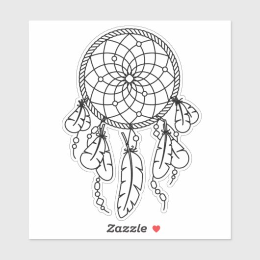 Tribal Boho Dreamcatcher-Kontur Aufkleber (Blatt)