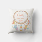 Tribal Boho Dreamcatcher New Baby Keepake Kissen (Rückseite)