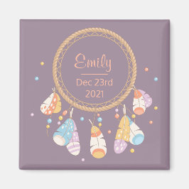 Tribal Boho Dreamcatcher New Baby Keepake Lila Magnet