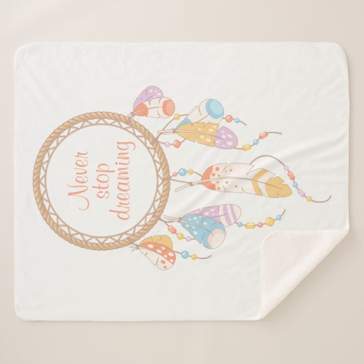 Tribal Boho Dreamcatcher Quote Sherpadecke (Vorderseite (Horizontal))