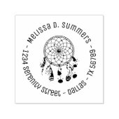 Tribal Boho Dreamcatcher Round Address 2 Permastempel (Design)
