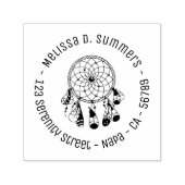 Tribal Boho Dreamcatcher Round Address 2 Permastempel (Design)