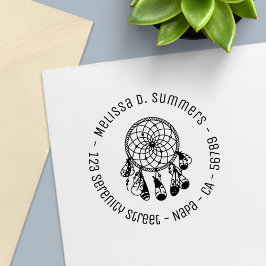 Tribal Boho Dreamcatcher Round Address 2 Permastempel