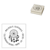 Tribal Boho Dreamcatcher Round Address 4 Gummistempel (Stempel)