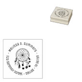 Tribal Boho Dreamcatcher Round Address 4 Gummistempel (Stempel)