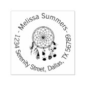 Tribal Boho Dreamcatcher Round-Address Permastempel (Design)