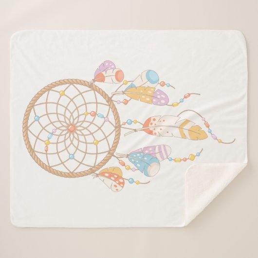Tribal Boho Dreamcatcher Sherpadecke (Vorderseite (Horizontal))