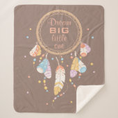 Tribal Boho Dreamcatcher über Brown Quote Sherpadecke (Vorderseite)