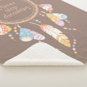 Tribal Boho Dreamcatcher über Brown Quote Sherpadecke (3/4)