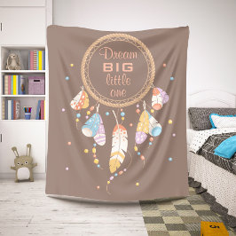 Tribal Boho Dreamcatcher über Brown Quote Sherpadecke