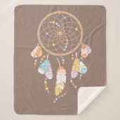 Tribal Boho Dreamcatcher über Brown Sherpadecke (Vorderseite)