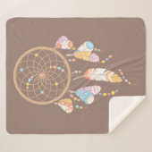 Tribal Boho Dreamcatcher über Brown Sherpadecke (Vorderseite (Horizontal))