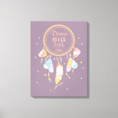 Tribal Boho Dreamcatcher über Lila Zitat Leinwanddruck (Vorderseite)