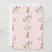 Tribal Boho Elephant Pink Girl Baby Dusche Einladung (Rückseite)