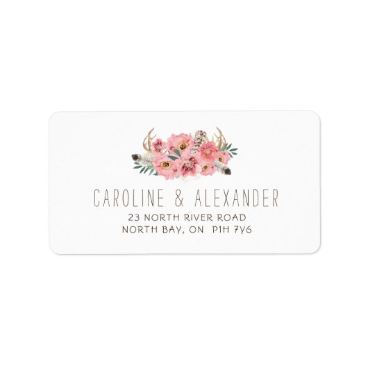 Tribal Boho Feathers Address Labels Adressaufkleber (Vorne)