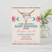 Tribal Boho Floral Baby Shower Einladung (Stehend Vorderseite)