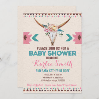 Tribal Boho Floral Baby Shower Einladung