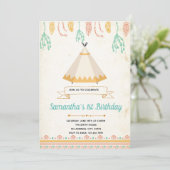 Tribal boho Geburtstagsdusche Einladung (Stehend Vorderseite)