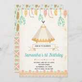 Tribal boho Geburtstagsdusche Einladung (Vorne/Hinten)