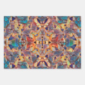 Tribal Boho Hippie Lila gelbes blaues Muster Geschenkpapier Set (Vorderseite 2)