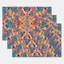 Tribal Boho Hippie Lila gelbes blaues Muster