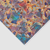 Tribal Boho Hippie Lila gelbes blaues Muster Seidenpapier (Ausschnitt)